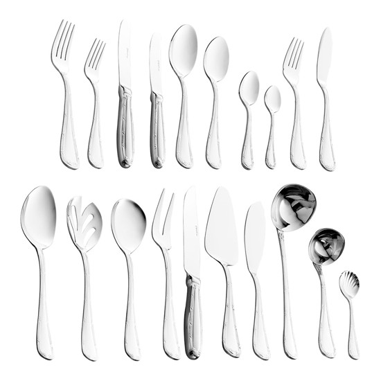 Imagem FAQUEIRO DE AÇO INOX CROISÉ 130 PEÇAS COM ESTOJO EM MADEIRA - WOLFF