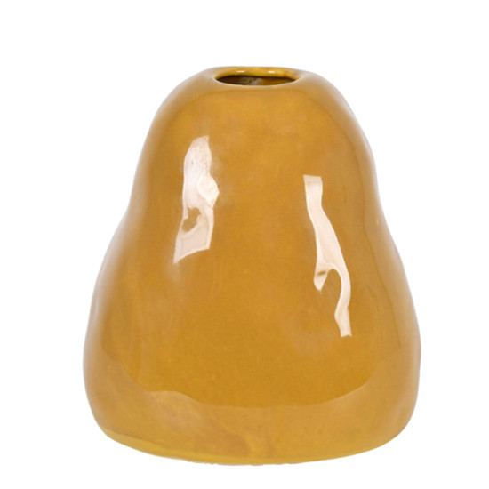 Imagem VASO BRANCO DECORATIVO EM CERÂMICA MOSTARDA 13X8,5CM - GRILLO