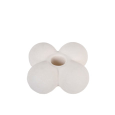 Imagem de CASTIÇAL DECORATIVO EM CERÂMICA BRANCA 4X10CM - GRILLO - Grillo Ltda