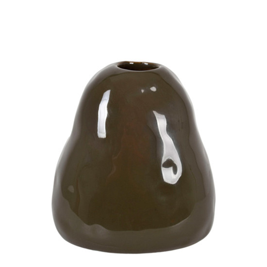 Imagem VASO BRANCO DECORATIVO EM CERÂMICA PRETO 16X12CM - GRILLO