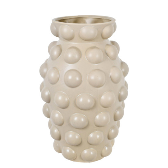 Imagem VASO DECORATIVO EM CERÂMCIA BEGE 18X18CM - GRILLO