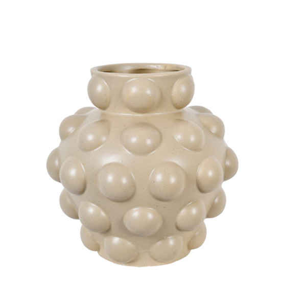 Imagem VASO DECORATIVO EM CERÂMICA BEGE 18X18CM - GRILLO