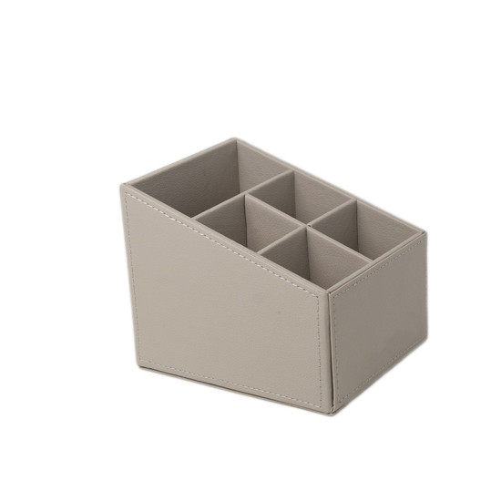 Imagem PORTA CONTROLE REMOTO EM MADEIRA REVESTIDA EM COURO SINTÉTICO 14X17X14CM