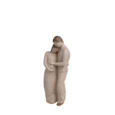 Imagem de ESCULTURA DECORATIVA CASAL COM MULHER GRAVIDA COR BEGE 21CM - GALPÃO DAS FLORES  - Galpao Das Flores Ltda