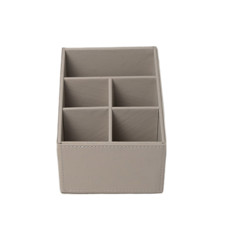 Imagem de PORTA CONTROLE REMOTO EM MADEIRA REVESTIDA EM COURO SINTÉTICO 14X17X14CM - Cross Comercial Ltda