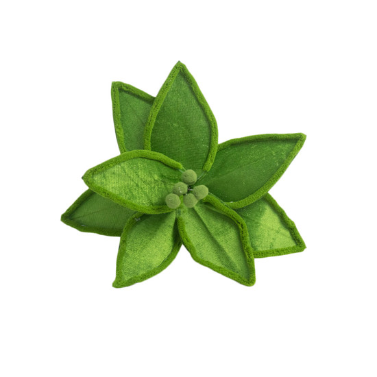 Imagem POINSÉTIA DECORATIVA COR VERDE 27X20CM CABO CURTO - GRILLO 58407