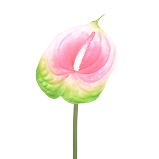 Imagem HASTE DECORATIVA DE ANTÚRIO ROSA EM PLÁSTICO MOLDÁVEL 70X15CM - GRILLO 