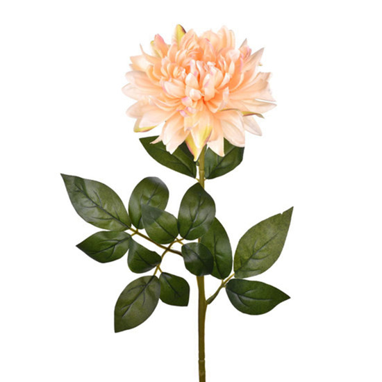 Imagem HASTE DE DÁLIA CHAMPANHE EM PLÁSTICO MOLDÁVEL COM PÉTALAS EM CETIM 80X25 - GRILLO