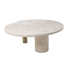 Imagem de BANDEJA DECORATIVA EM METAL E PEDRA DE MÁRMORE COR NATURAL E DOURADO 35,5X35,5X13,5CM - Lucatti Artes E Decoracoes Ltda