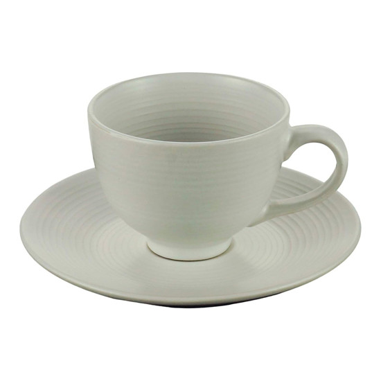 Imagem CONJUNTO 4 XÍCARAS EM PORCELANA BRANCA PARA CHÁ COM PIRES 195ML - ROJEMAC