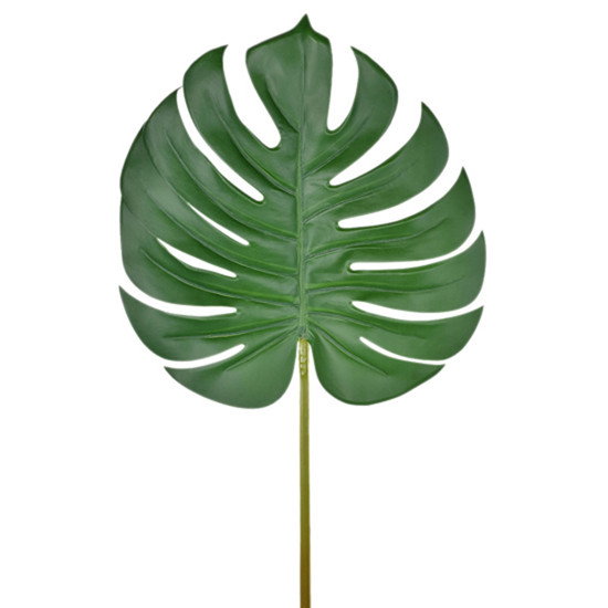 Imagem FOLHA DECORATIVA DE COSTELA DE ADÃO VERDE EM PLÁSTICO MOLDÁVEL 84X28CM - GRILLO