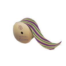 Imagem de FITA NATALINA DECORATIVA COLORIDA EM TECIDO 6,3CM X 9,14M - Dinatale Import Ltda