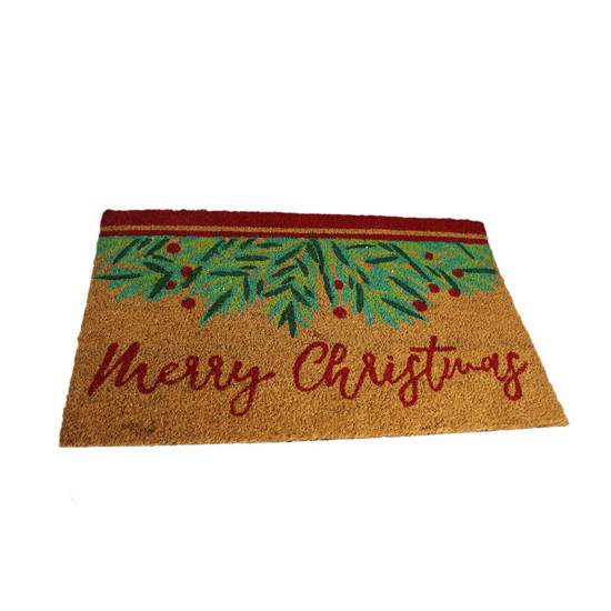 Imagem TAPETE NATALINO MERRY CHRISTMAS DECORATIVO EM FIBRA 75X45CM - MAGIZI