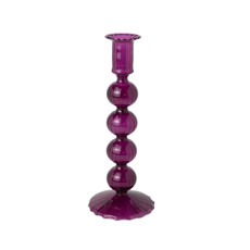 Imagem de CASTIÇAL DECORATIVO EM VIDRO COR ROXO 9X4X23CM - GRILLO 58294 - Grillo Ltda