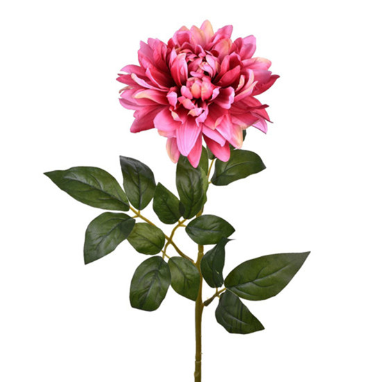 Imagem HASTE DECORATIVA DE DÁLIA BURGUNDY EM PLÁSTICO MOLDÁVEL COM PÉTALAS EM CETIM - GRILLO