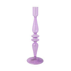 Imagem de CASTIÇAL DECORATIVO EM VIDRO COR ROXO 9X2,5X29CM - GRILLO 58293 - Grillo Ltda
