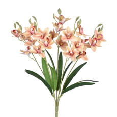 Imagem de BUQUÊ DE ORQUÍDEA CYMBIDIUM SALMÃO TOQUE REAL EM PLÁSTICO MOLDÁVEL - GRILLO - Grillo Ltda