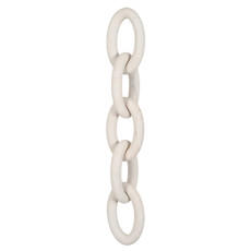 Imagem de CORRENTE DECORATIVA COM 5 ELOS EM MADEIRA BRANCA 55X10CM - GRILLO - Grillo Ltda