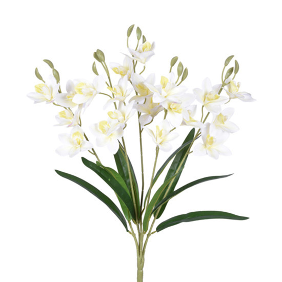 Imagem BUQUÊ DECORATIVO DE ORQUÍDEA CYMBIDIUM TOQUE REAL EM PLÁSTICO MOLDÁVEL - GRILLO