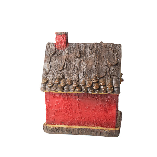 Imagem CASA RÚSTICA DECORATIVA NA COR VERMELHA EM RESINA 26X18X16 CM