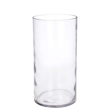 Imagem de VASO DECORATIVO FORMATO TUBULAR EM VIDRO TRANSPARENTE 30X15CM - GRILLO - Grillo Ltda