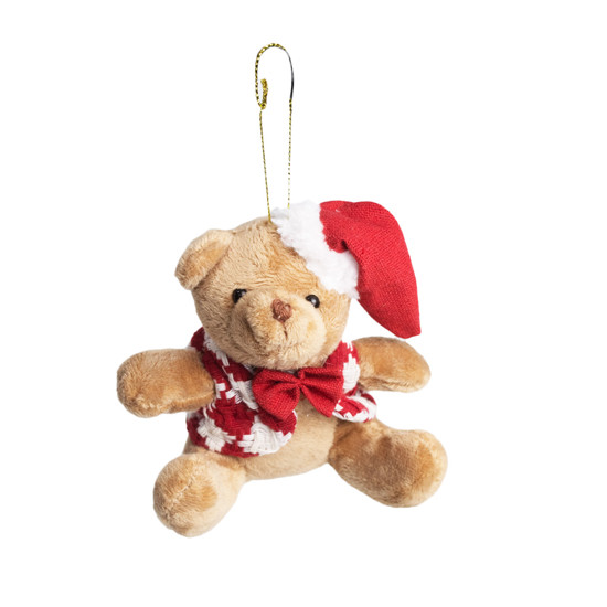 Imagem URSO DE PELUCIA NATALINO DECORATIVO PARA PENDURAR 13XX11X7 CM
