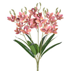 Imagem de BUQUÊ DECORATIVO DE ORQUÍDEA CYMBIDIUM ROSA TOQUE REAL EM PLÁSTICO MOLDÁVEL - GRILLO - Grillo Ltda