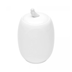 Imagem de POTE DE PORCELANA COM TAMPA BIRDS BRANCO 17X12X10CM - WOLFF - Rojemac Impotacao E Exportacao Ltda