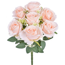 Imagem de BUQUÊ DECORATIVO DE ROSAS SILVESTRES SALMÃO EM PLÁSTICO MOLDÁVEL 45X9CM - GRILLO - Grillo Ltda