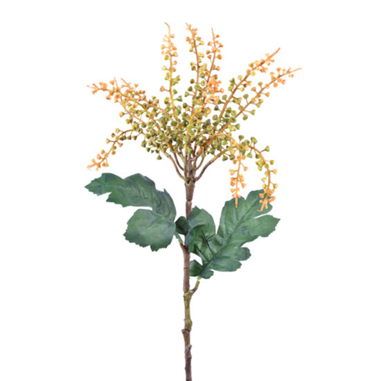 Imagem HASTE DE SEMENTES SILVESTRES AMARELO OUTONO E FOLHAS VERDES EM PLÁSTICO - GRILLO  