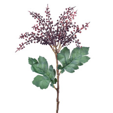 Imagem de HASTE DE SEMENTES SILVESTRES VERMELHO OUTONO E FOLHAS VERDES EM PLÁSTICO - GRILLO - Grillo Ltda