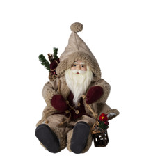 Imagem de PAPAI NOEL DECORATIVO COLORIDO COM LATERNA EM POLIÉSTER E PLÁSTICO 45X18X30 CM - Cromus Embalagens Ind. E Com. Ltda