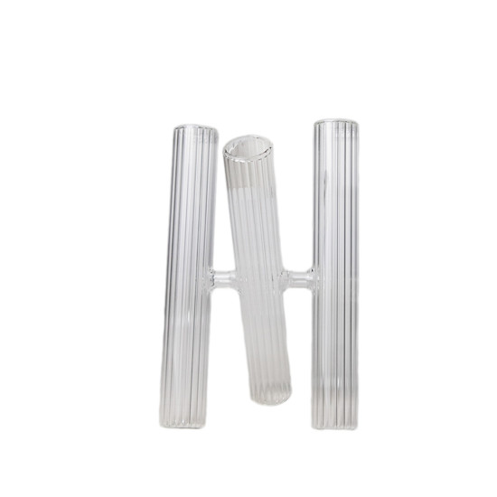 Imagem VASO DECORATIVO EM VIDRO TRANSPARENTE 20X12X10 CM