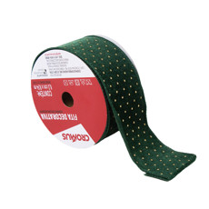 Imagem de FITA NATALINA DECORATIVA VERDE 6,3X4,57 CM - Cromus Embalagens Ind. E Com. Ltda