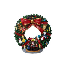 Imagem de GUIRLANDA NATALINA MUSICAL COM LED COLORIDO EM RESINA 30X32X9 CM - Grillo Ltda