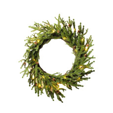 Imagem de GUIRLANDA NATALINA VERDE EM PLÁSTICO COM PISCA PISCA EM LED AMARELO 240V 10X55X55 CM - Grillo Ltda