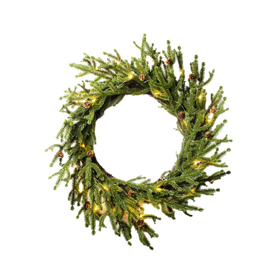 Imagem GUIRLANDA NATALINA VERDE EM PLÁSTICO COM PISCA PISCA EM LED AMARELO 240V 10X55X55 CM