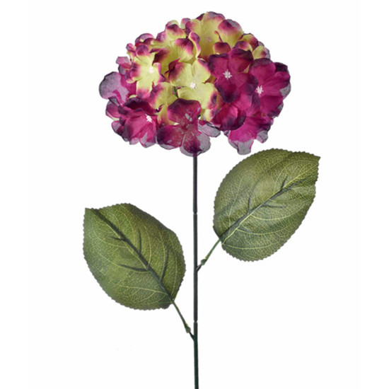 Imagem HASTE DECORATIVA DE HORTÊNSIA BORDÔ EM PLÁSTICO MOLDÁVEL 70X20CM - GRILLO