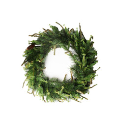 Imagem de GUIRLANDA COM PINHAS NATALINA VERDE DECORATIVA EM PVC E ARAME 15X65 CM - Grillo Ltda