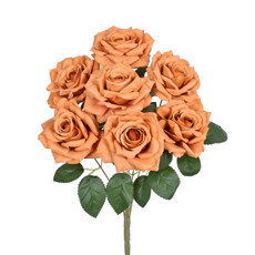 Imagem de BUQUÊ DECORATIVO DE ROSAS LARANJA EM PLÁSTICO MOLDÁVEL 42X20CM - GRILLO - Grillo Ltda