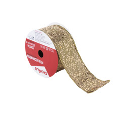 Imagem de FITA NATALINA DECORATIVA DOURADA 6,3X4,57 CM - Cromus Embalagens Ind. E Com. Ltda
