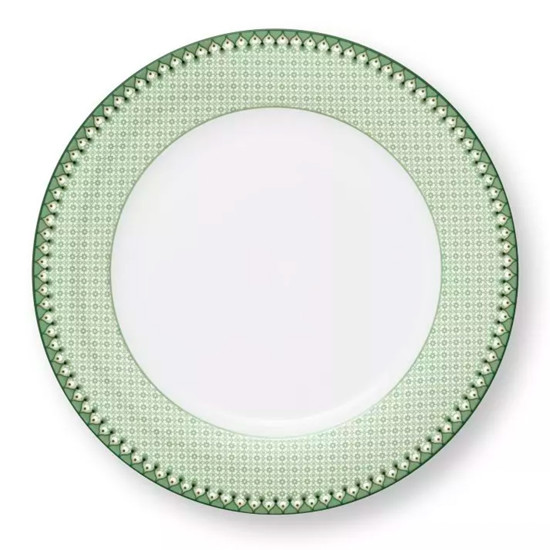 Imagem PRATO RASO DE JANTAR TILES VERDE CLARO EM PORCELANA 27CM - PIP STÚDIO