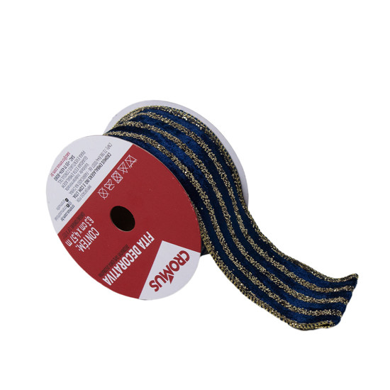 Imagem FITA NATALINA DECORATIVA AZUL 6,3X4,57 CM