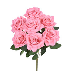 Imagem de BUQUÊ DECORATIVO DE ROSAS COR ROSA EM PLÁSTICO MOLDÁVEL 42X20CM - GRILLO - Grillo Ltda