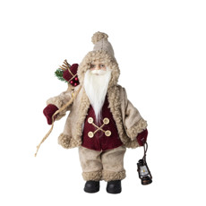 Imagem de PAPAI NOEL DECORATIVO COM LANTERNA COLORIDO EM TECIDO E PLÁSTICO 32X20X12 CM - Cromus Embalagens Ind. E Com. Ltda