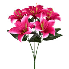 Imagem de HASTE DECORATIVA DE LÍRIO TIGRE ROSA ESCURO EM PLÁSTICO MOLDÁVEL 36X14CM - GRILLO - Grillo Ltda