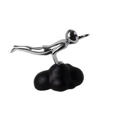 Imagem de ESCULTURA DECORATIVA PRATEADA EM RESINA 32X20X14 CM - GRILLO 58785 - Grillo Ltda