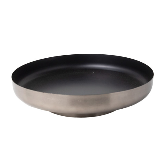 Imagem FRUTEIRA EM METAL COR PRATEADO REDONDA COM BASE 34X34X8CM