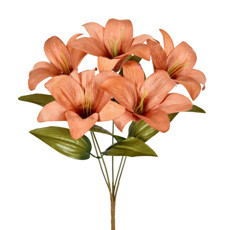 Imagem de HASTE DECORATIVA DE LÍRIO TIGRE COR CAFÉ EM PLÁSTICO MOLDÁVEL 36X14CM - GRILLO - Grillo Ltda