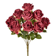 Imagem de BUQUÊ DECORATIVO DE BOTÕES DE ROSAS VERMELHAS EM PLÁSTICO MOLDÁVEL 47X28CM - GRILLO - Grillo Ltda